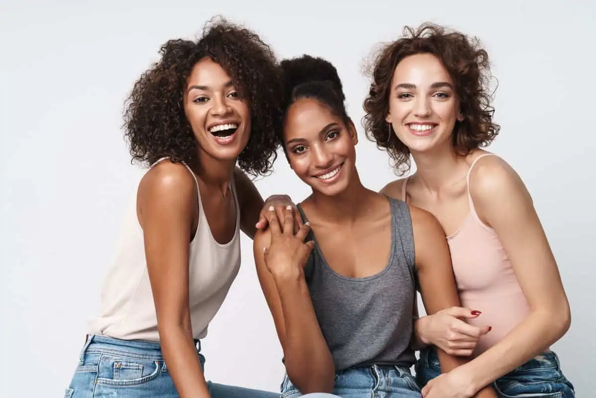 a group of women smiling